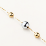 Gargantilla Orbital Bicolor en Oro Amarillo y Blanco de 18 kt