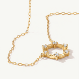 Gargantilla Aster de Diamantes Naturales en Oro Amarillo de 18 kt