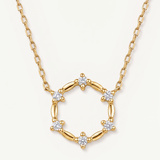 Gargantilla Aster de Diamantes Naturales en Oro Amarillo de 18 kt
