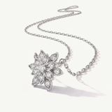 Gargantilla Dahlia de Diamantes Naturales en Oro Blanco de 18 kt