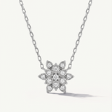 Gargantilla Dahlia de Diamantes Naturales en Oro Blanco de 18 kt
