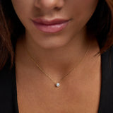 Gargantilla Juliette de Diamantes Naturales y Topacio Azul en Oro Amarillo de 18 kt