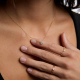 Gargantilla Juliette de Diamantes Naturales y Topacio Azul en Oro Amarillo de 18 kt