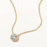 Gargantilla Juliette de Diamantes Naturales y Topacio Azul en Oro Amarillo de 18 kt