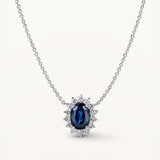 Gargantilla Adelina de Zafiro y Diamantes 0,30 ct en Oro Blanco de 18 kt