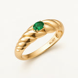 Sortija Alessia de Esmeralda en Oro Amarillo de 18 kt