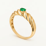 Sortija Alessia de Esmeralda en Oro Amarillo de 18 kt