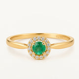 Sortija Juliette de Diamantes y Esmeralda en Oro Amarillo de 18 kt