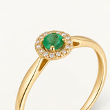 Sortija Juliette de Diamantes y Esmeralda en Oro Amarillo de 18 kt