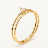 Sortija Tiny Diamond Duo en Oro Amarillo de 18 kt