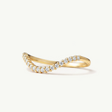 Sortija V de Diamantes Naturales en Oro Amarillo de 18 kt