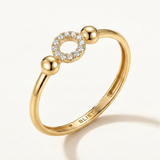 Sortija Círculo de Diamantes Naturales en Oro Amarillo de 18 kt