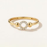 Sortija Círculo de Diamantes Naturales en Oro Amarillo de 18 kt