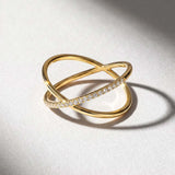 Sortija Duetto de Diamantes Naturales en Oro Amarillo de 18 kt