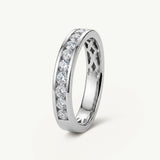 Sortija Alianza Carril de Diamantes Naturales 0,40 Cts. en Oro Blanco de 18 kt
