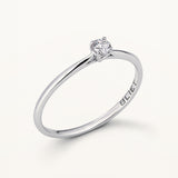 Solitario Ever de Diamante 0,10 ct en Oro Blanco de 18 kt