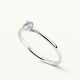 Solitario Ever de Diamante 0,10 ct en Oro Blanco de 18 kt