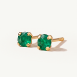 Pendientes Solitario de Esmeralda en Oro Amarillo de 18 kt