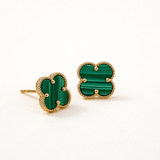 Pendientes Petal Lumi Green en Oro Amarillo de 18 Kt