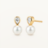 Pendientes Sillage Pear en Oro Amarillo de 18 kt
