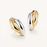 Pendientes Enlace en Oro Amarillo y Blanco de 18 kt