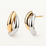 Pendientes Enlace en Oro Amarillo y Blanco de 18 kt