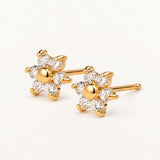 Pendientes Flor en Oro de 18 kt