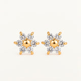 Pendientes Flor en Oro de 18 kt