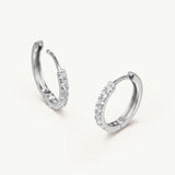 Pendientes Aro de Diamantes Naturales 10 mm en Oro Blanco de 18 kt