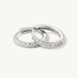 Pendientes Aro de Diamantes Naturales 10 mm en Oro Blanco de 18 kt