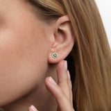 Pendientes Juliette de Diamantes Naturales y Esmeralda en Oro Amarillo de 18 kt