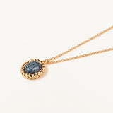 Gargantilla Velvet Blue Medallion en Plata 925 Bañada en Oro de 18 Kt