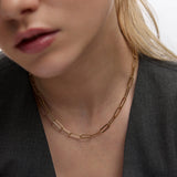 Gargantilla Links Clip en Plata 925 Bañada en Oro de 18 Kt