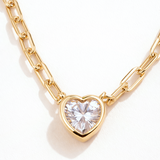Gargantilla Traccia Corazón en Plata 925 Bañada en Oro de 18 Kt