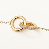 Gargantilla Duo Link Pavé en Plata 925 Bañada en Oro de 18 Kt