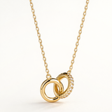 Gargantilla Duo Link Pavé en Plata 925 Bañada en Oro de 18 Kt