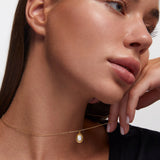 Gargantilla Pure con piedra blanca en Plata 925 Bañada en Oro de 18 Kt
