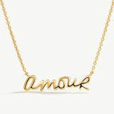 Gargantilla Amour en Plata 925 Bañada en Oro de 18 Kt