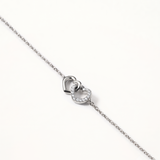 Pulsera Duo Link Heart en Plata de Primera Ley