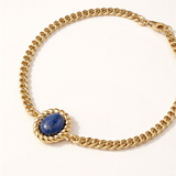 Pulsera Velvet Blue en Plata 925 Bañada en Oro de 18 Kt