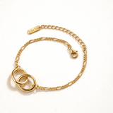 Pulsera Duo Link en Plata 925 Bañada en Oro de 18 Kt