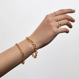 Sortija Oria Marquise Banda en Plata 925 Bañada en Oro de 18 Kt