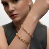 Pulsera Links Loop en Plata 925 Bañada en Oro de 18 Kt