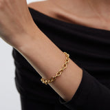 Pulsera Links Dot en Plata 925 Bañada en Oro de 18 Kt
