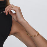 Pulsera Links Clip en Plata 925 Bañada en Oro de 18 Kt