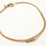 Pulsera Mini Beads Spark en Plata 925 Bañada en Oro de 18 Kt