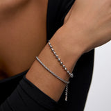 Pulsera Línea de Esferas en Plata de Primera Ley