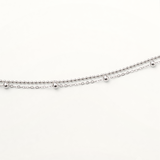 Pulsera Mini Beads Double en Plata de Primera Ley