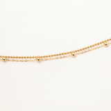 Pulsera Mini Beads Double en Plata 925 Bañada en Oro de 18 Kt