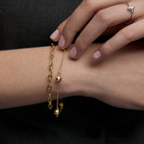 Pulsera Links Twist en Plata 925 Bañada en Oro de 18 Kt